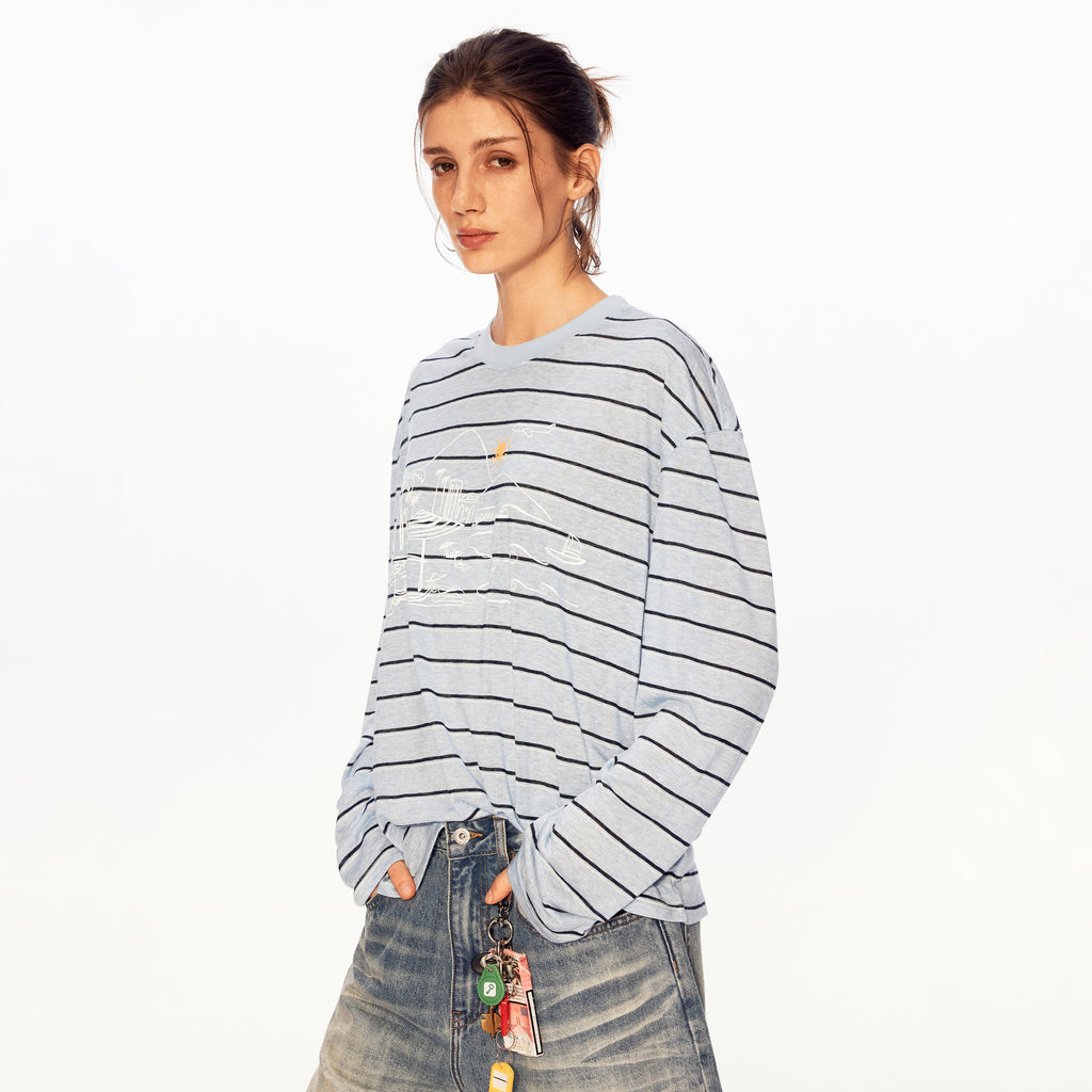 MADWITCH VINTAGE STRIPE SHEER TEE #991291