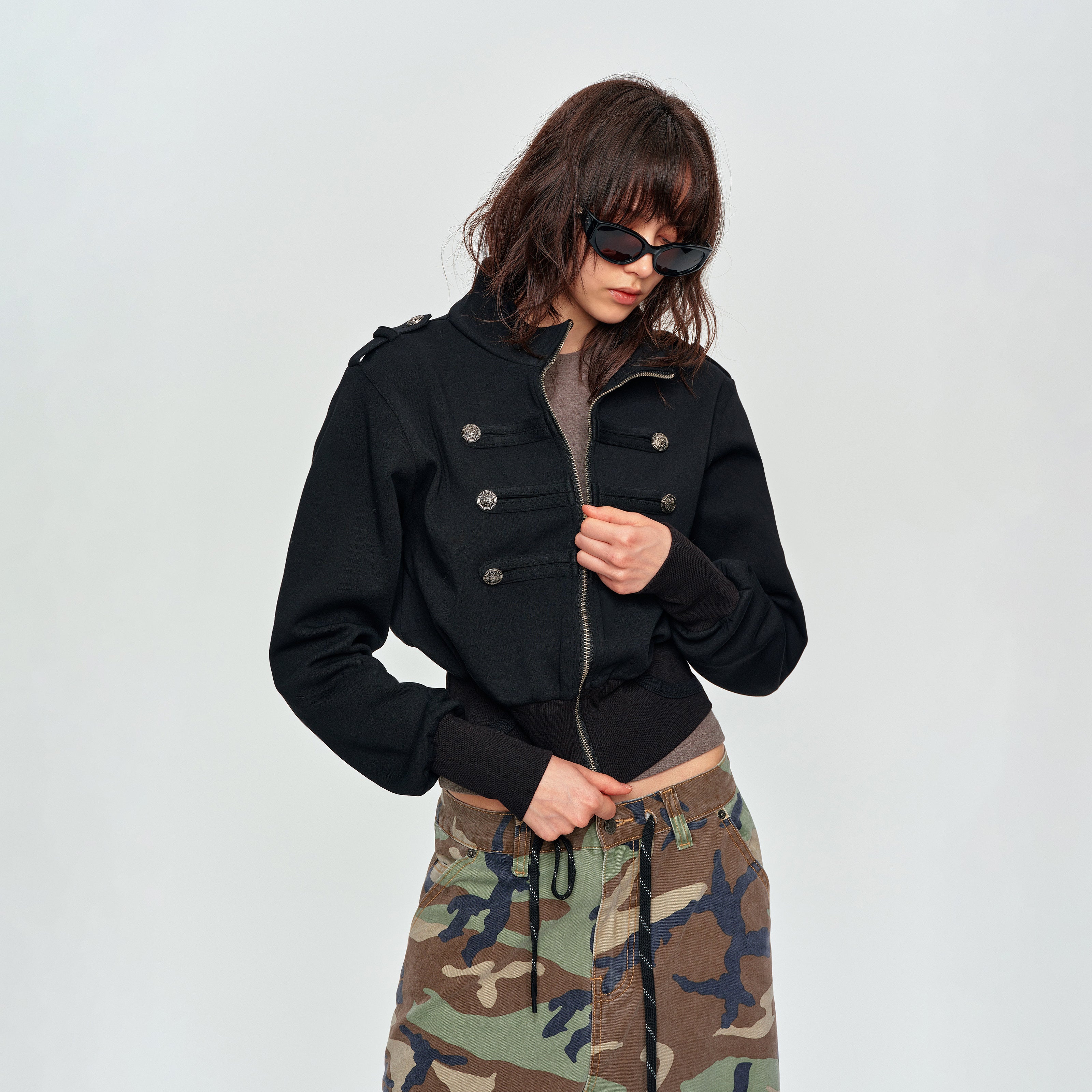 MADWITCH MILITARY NAPOLEON ZIP CARDIGAN #L2026550