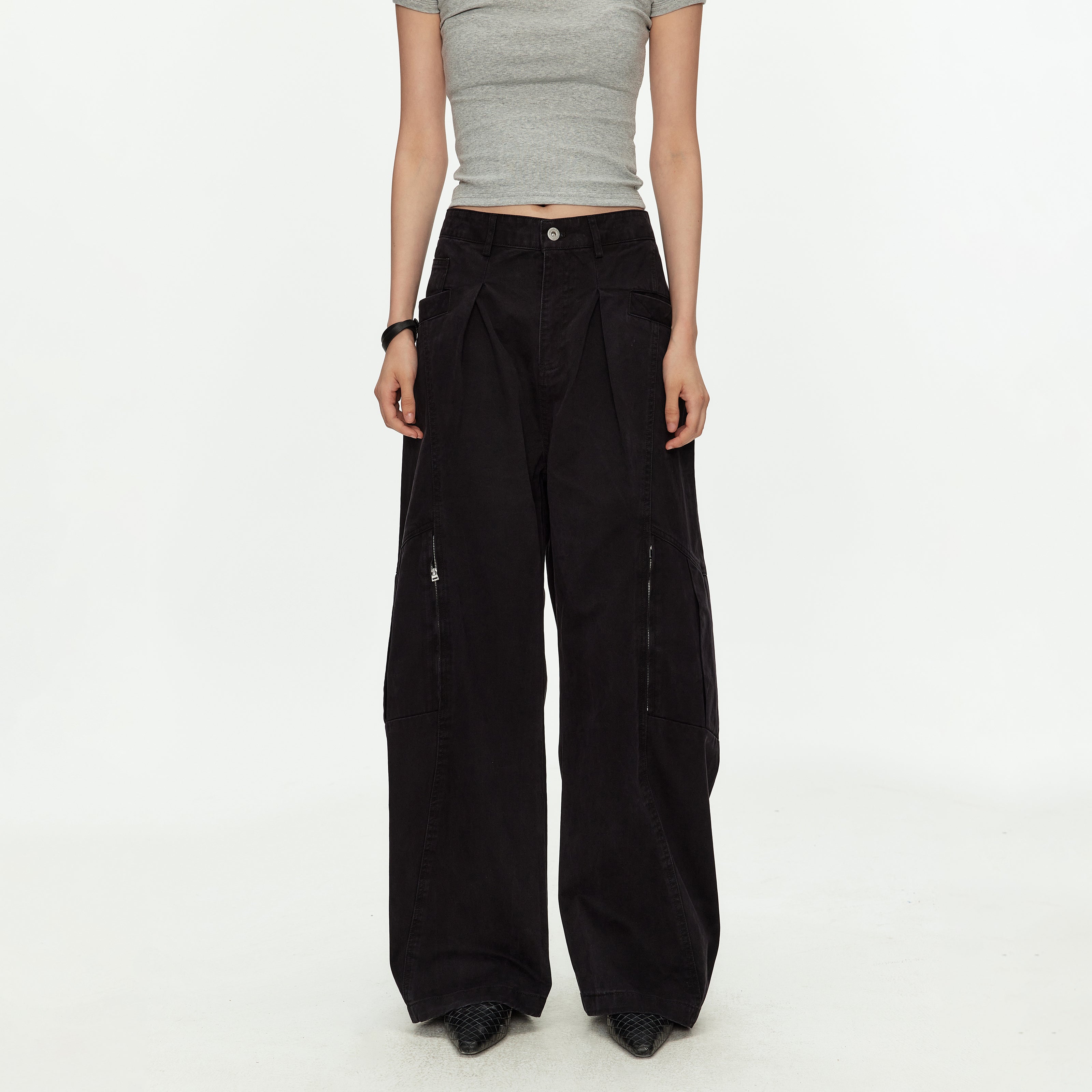 MADWITCH DECONSTRUCTED PLEATED PANTS #CK6983