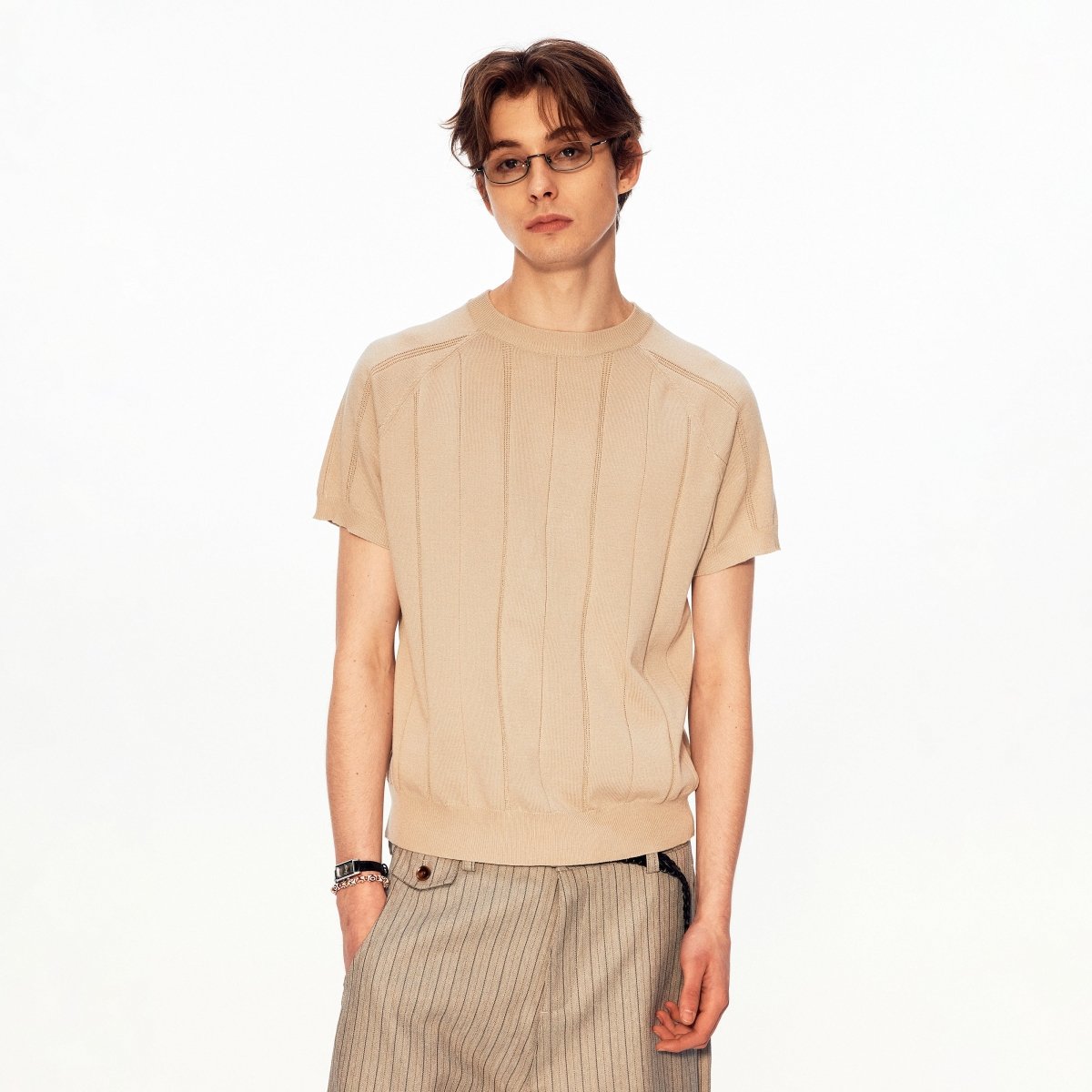 MADWITCH RIBBED RELAXED KNIT TEE 26047 - MadWitch Store
