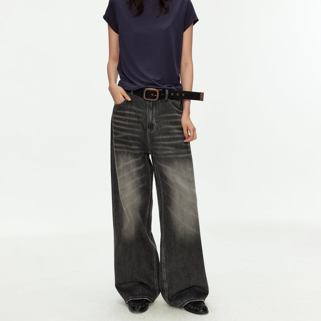 MADWITCH VINTAGE WASHED GRADIENT WIDE JEANS #GPC9805