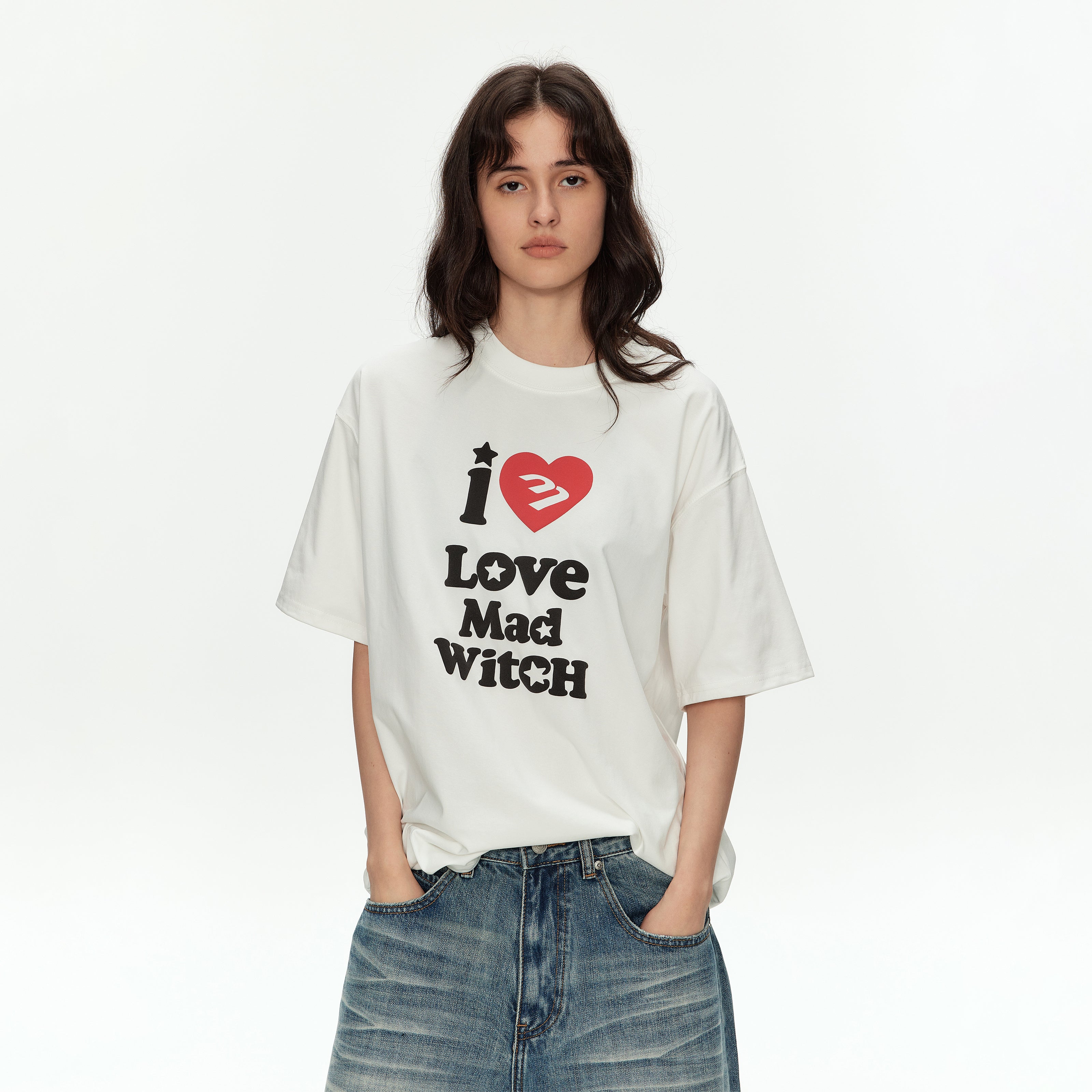 MADWITCH LETTER PRINT RELAXED TEE #M2019