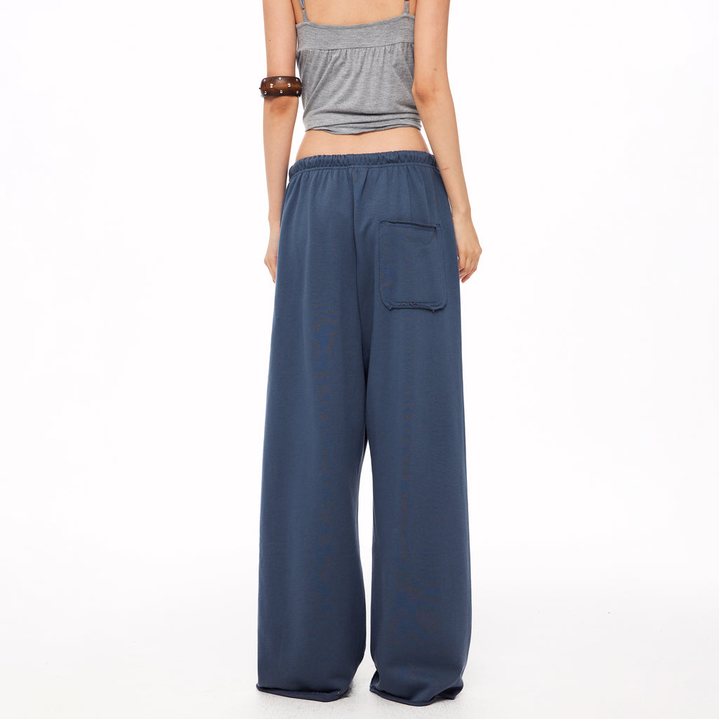 MADWITCH DRAWSTRING MIRROR-DISK WIDE-LEG SWEATPANTS #CK61067