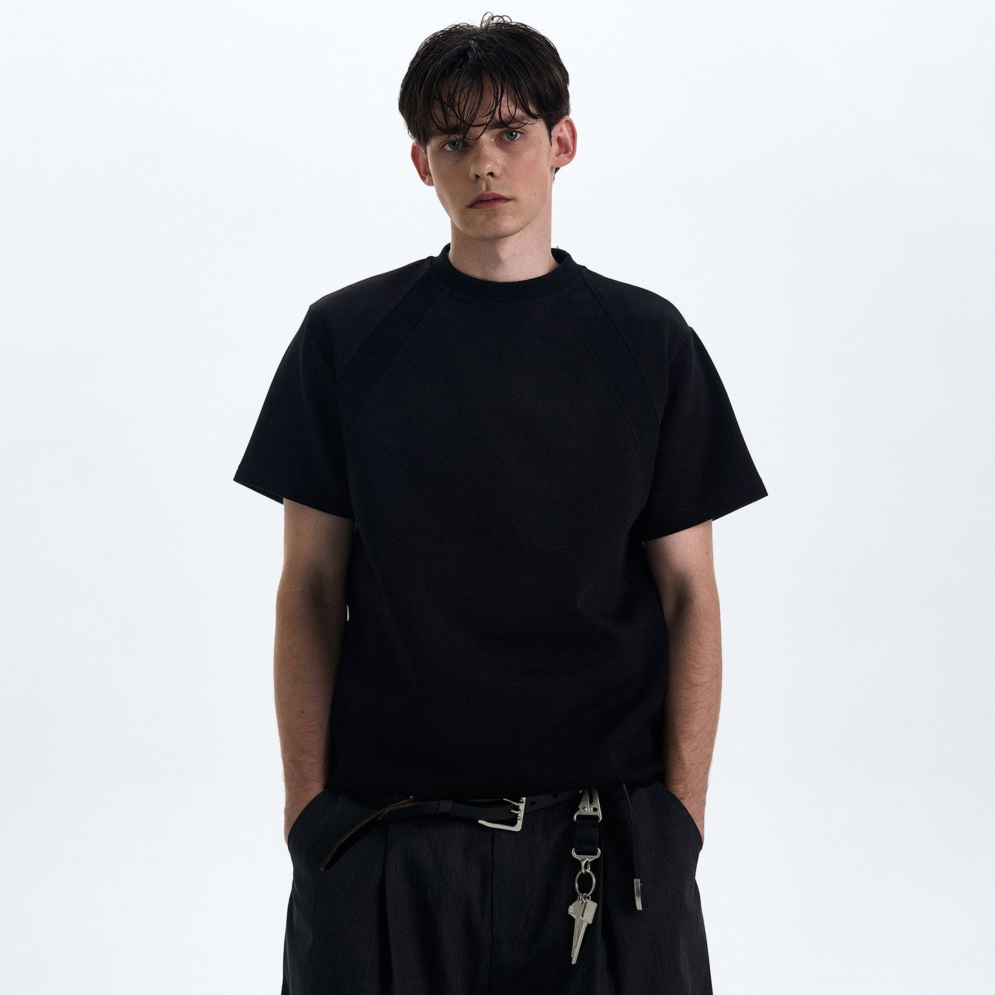 MADWITCH BOXY STRAIGHT SHOULDER T-SHIRT #XY24002