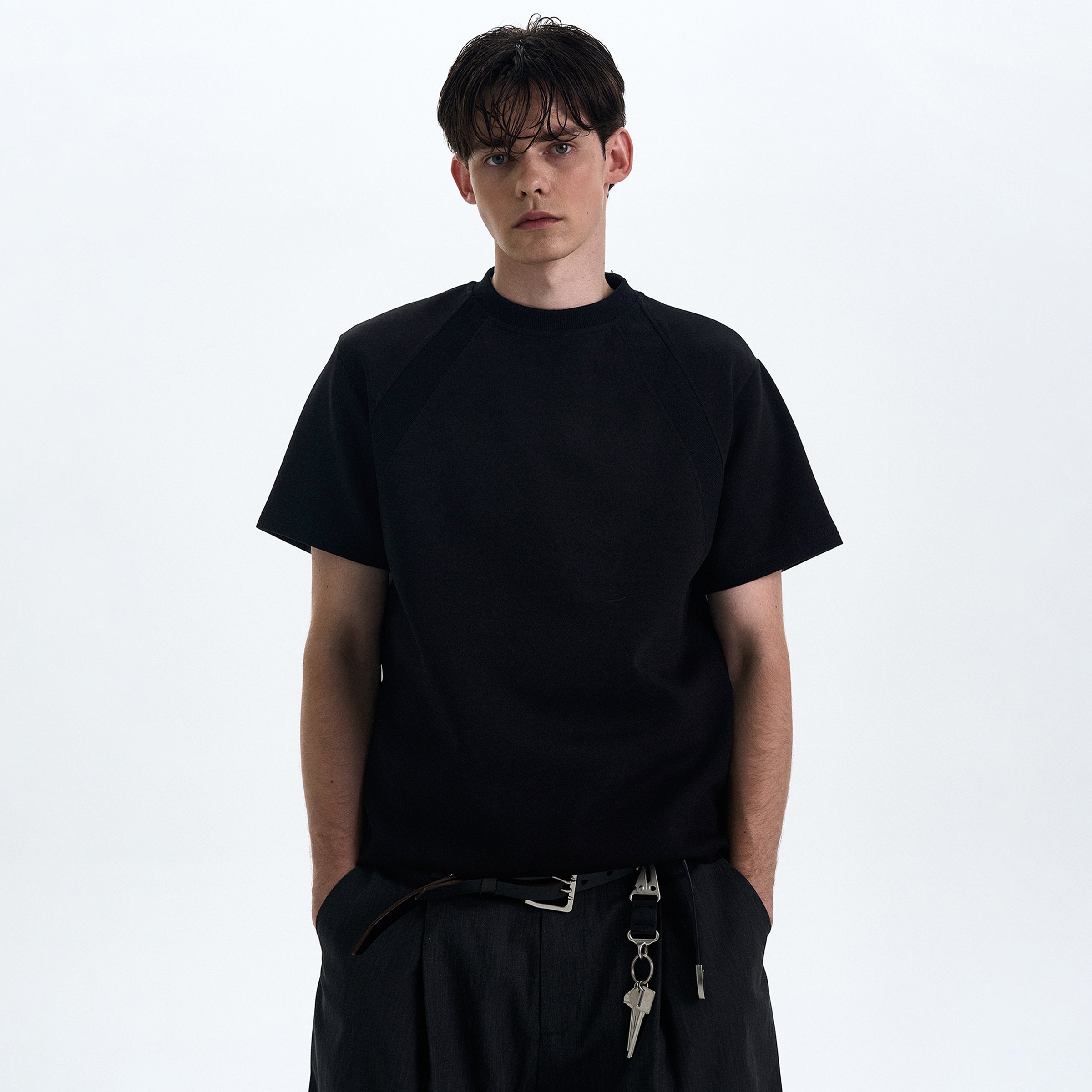 MADWITCH BOXY STRAIGHT SHOULDER T-SHIRT #XY24002