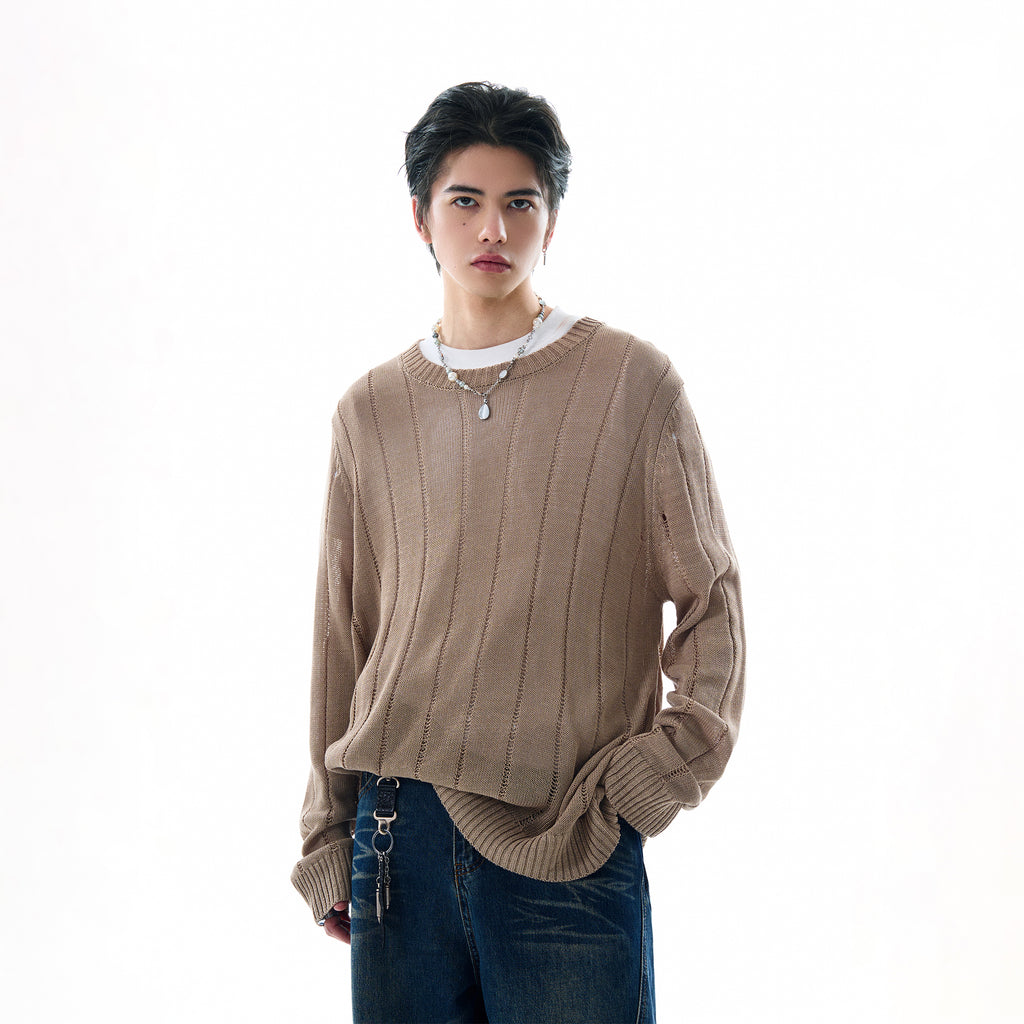 MADWITCH HOLLOW-OUT KNITTED LONG SLEEVE #81177