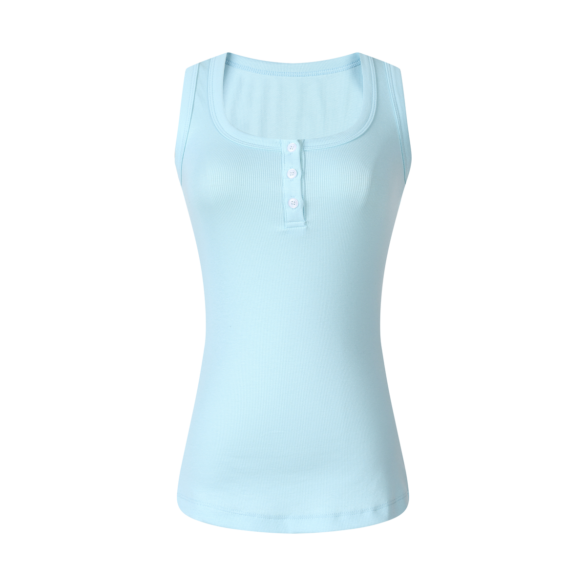 MADWITCH MINIMALIST U-NECK CROPPED RIBBED TANK TOP #C2026329