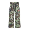 MADWITCH EMBROIDERED SIDE-STRIPE CAMO WIDE-LEG PANTS #CK61091