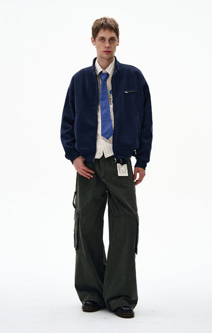 MADWITCH UNISEX MINIMALIST STAND COLLAR JACKET #AB1080