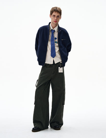 MADWITCH UNISEX MINIMALIST STAND COLLAR JACKET #AB1080