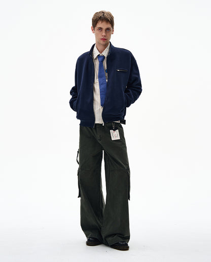 MADWITCH UNISEX MINIMALIST STAND COLLAR JACKET #AB1080