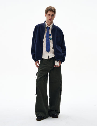 MADWITCH UNISEX MINIMALIST STAND COLLAR JACKET #AB1080