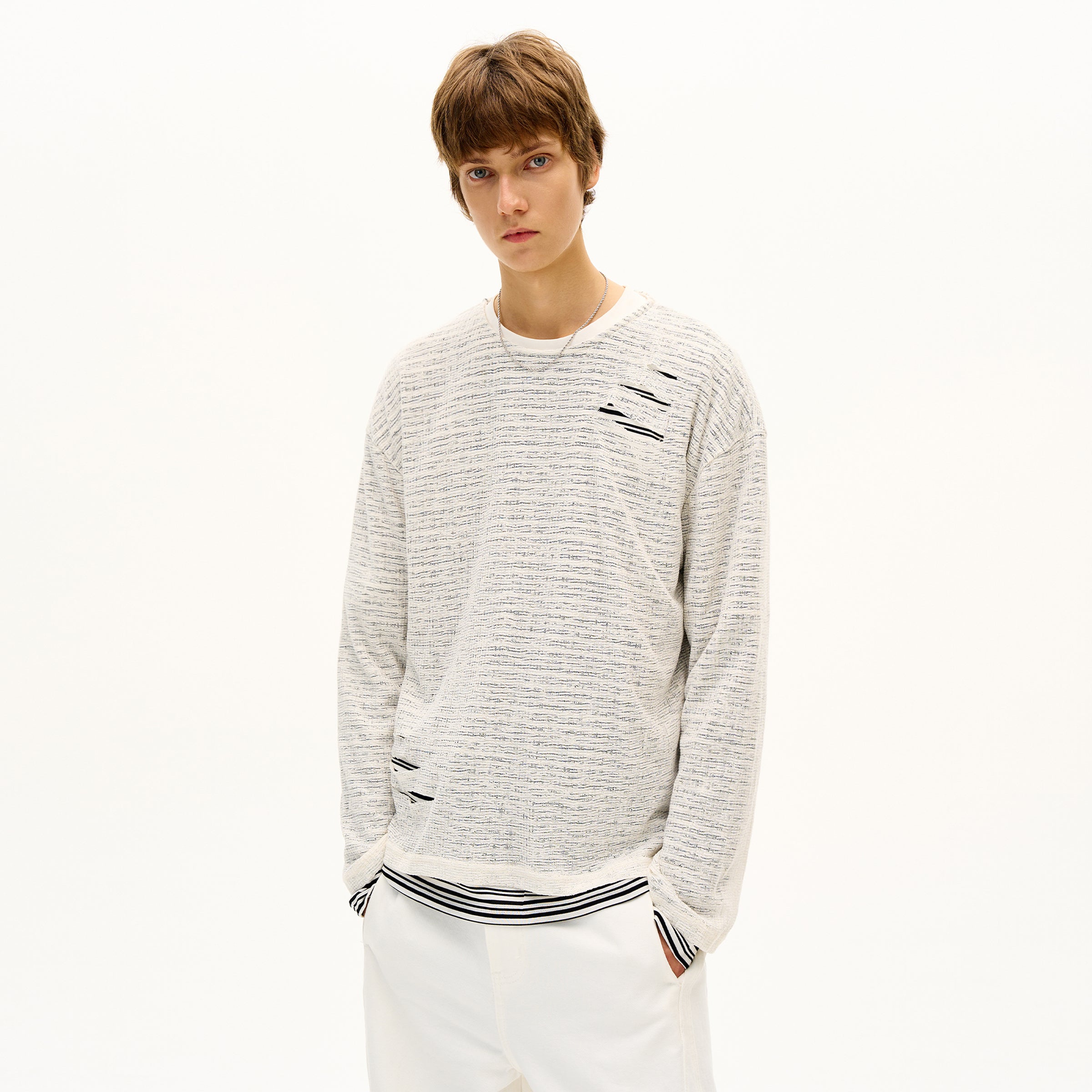 MADWITCH UNISEX DISTRESSED KNIT LONG SLEEVE #SD14