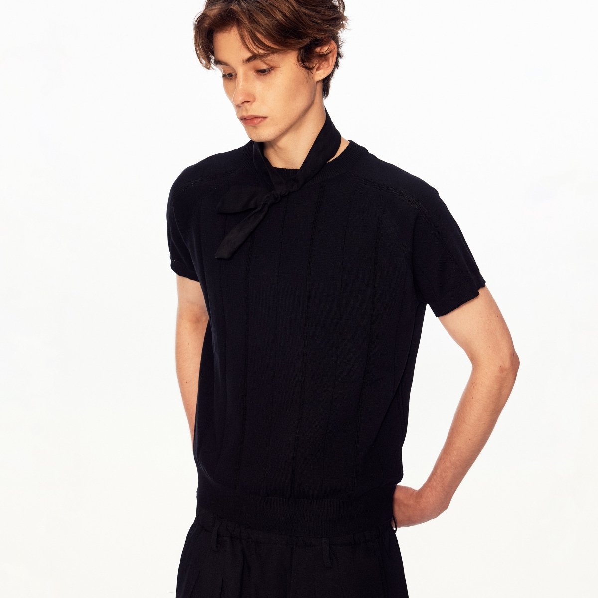 MADWITCH RIBBED RELAXED KNIT TEE 26047 - MadWitch Store
