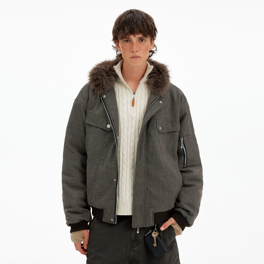 MADWITCH RETRO HOUNDSTOOTH PARKA JACKET #MY2526