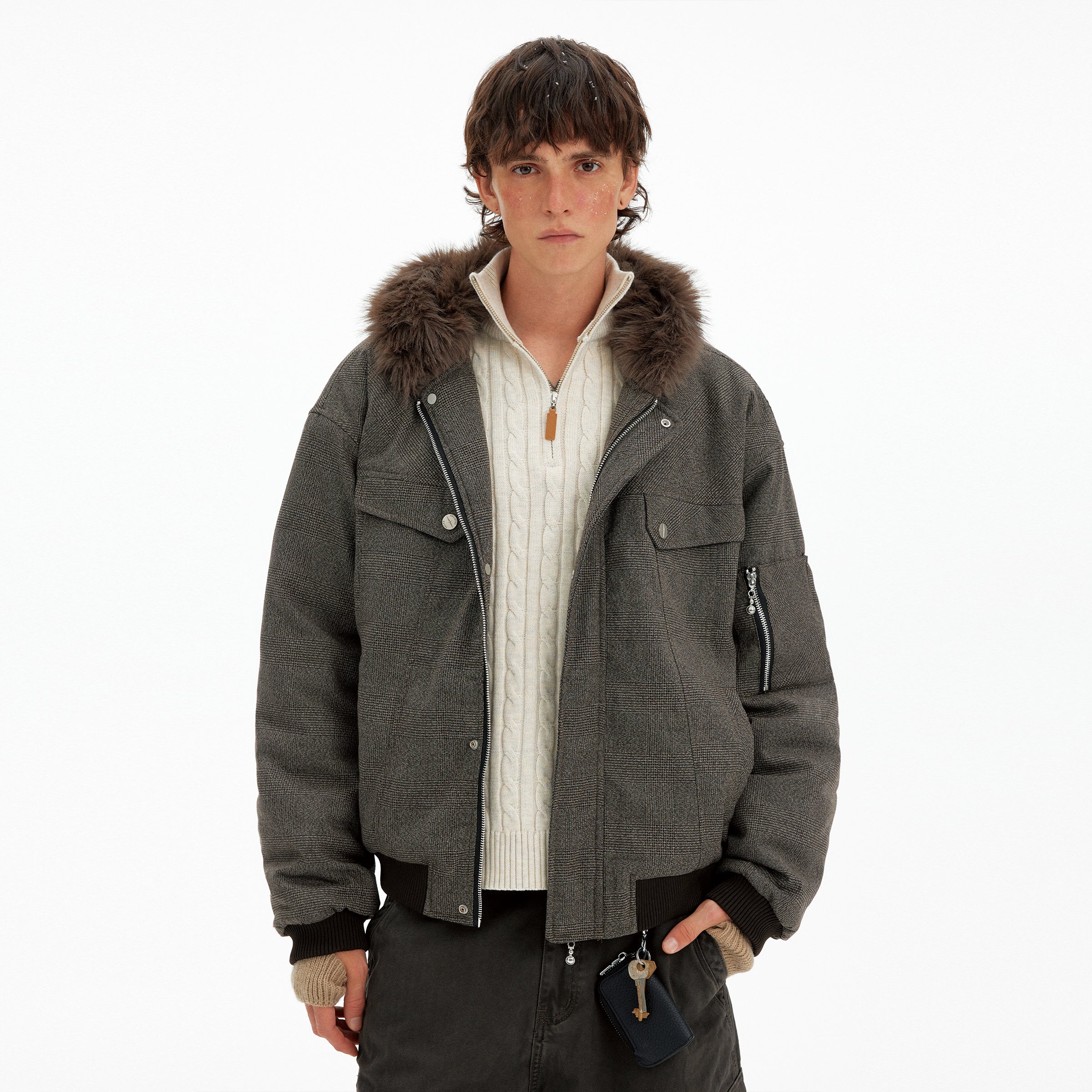 MADWITCH RETRO HOUNDSTOOTH PARKA JACKET #MY2526