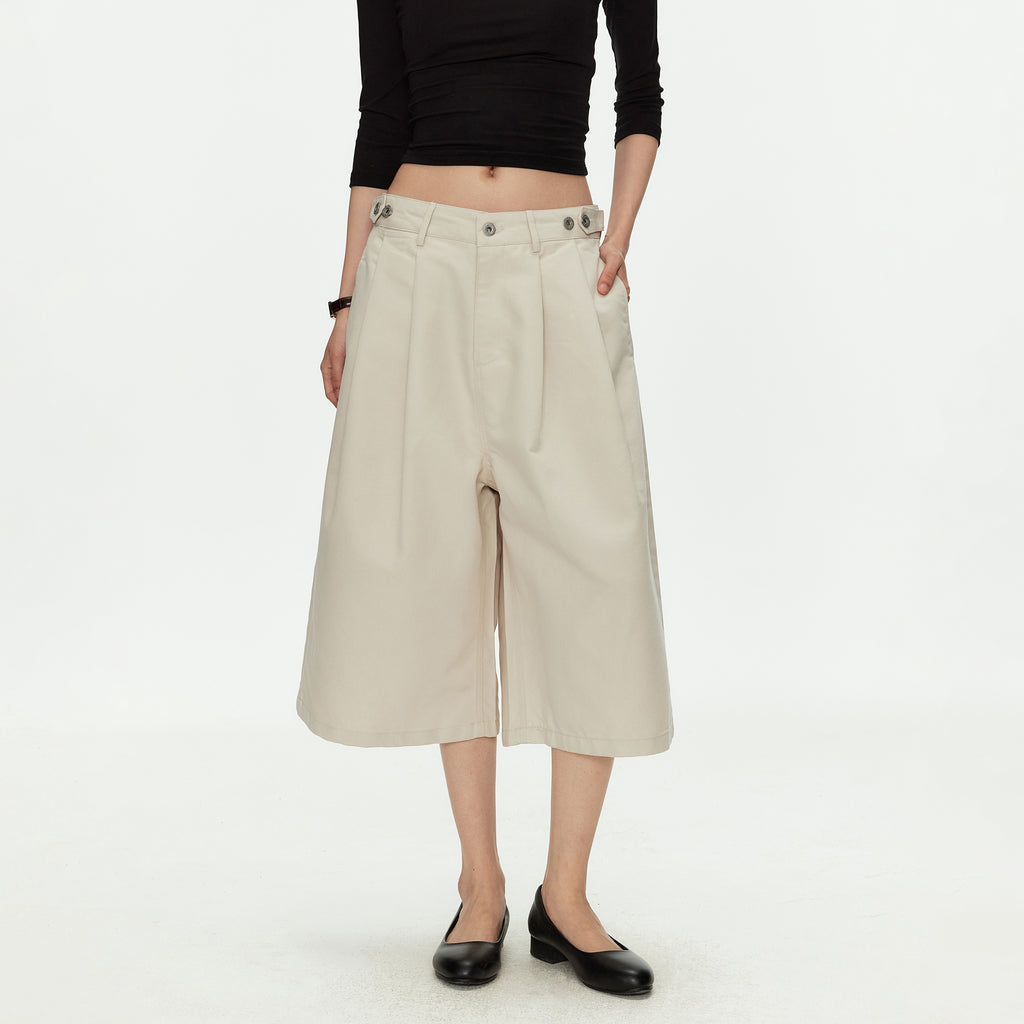 MADWITCH VINTAGE PLEATED CROP PANTS #CK273D