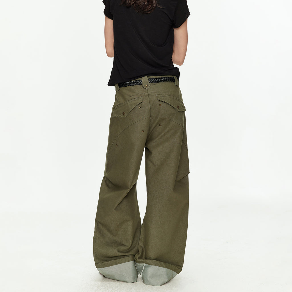 MADWITCH PLAID CARGO BAGGY PANTS #CK61007
