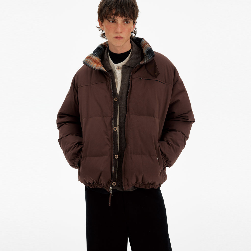 MADWITCH REVERSIBLE PLAID PUFFER JACKET #254YR10160