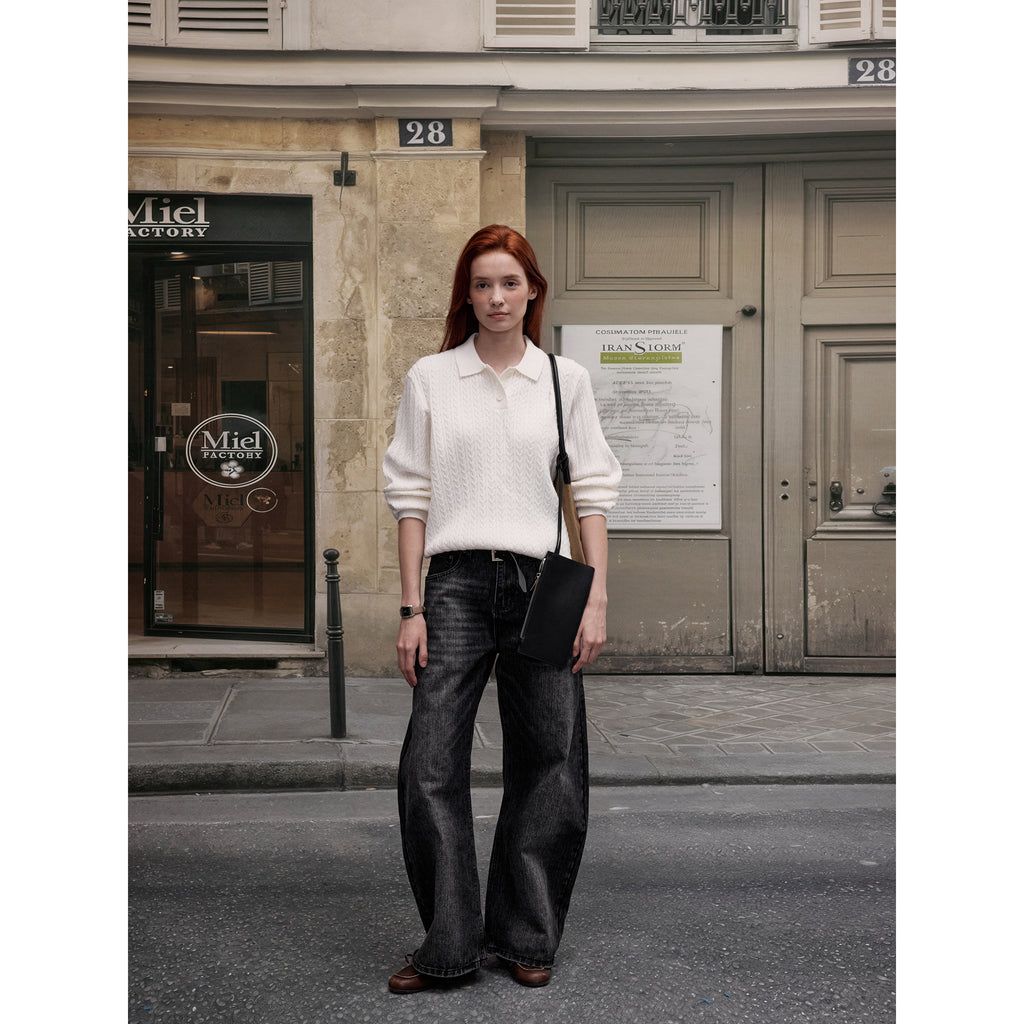 MADWITCH KNIT POLO SWEATER #C91