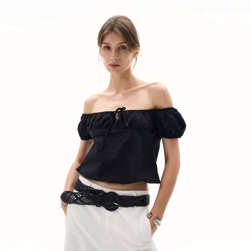 MADWITCH OFF-SHOULDER PUFF SLEEVE TEE #TC82N