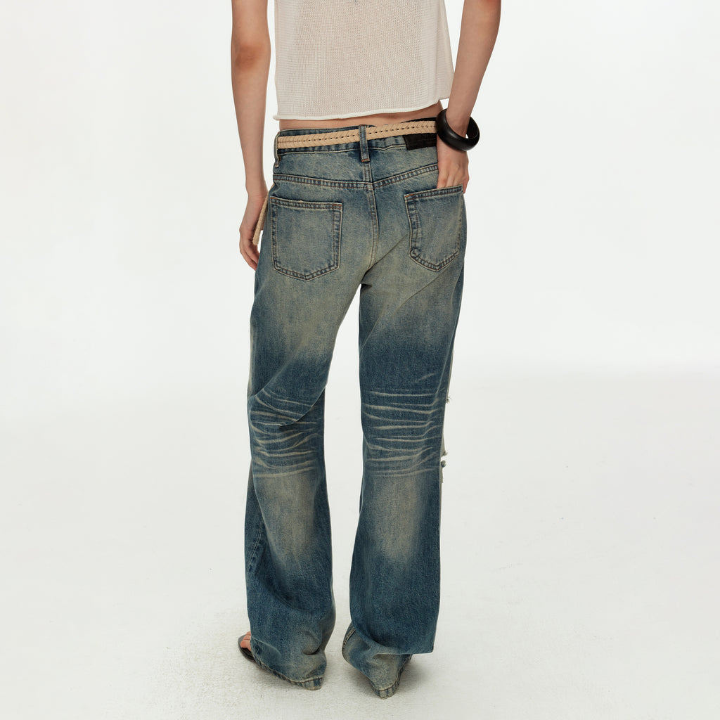 MADWITCH VINTAGE WHISKER FLARE JEANS #GPC5611