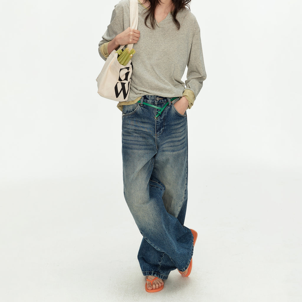MADWITCH DISTRESSED PARIS BUCKLE JEANS #MC2606