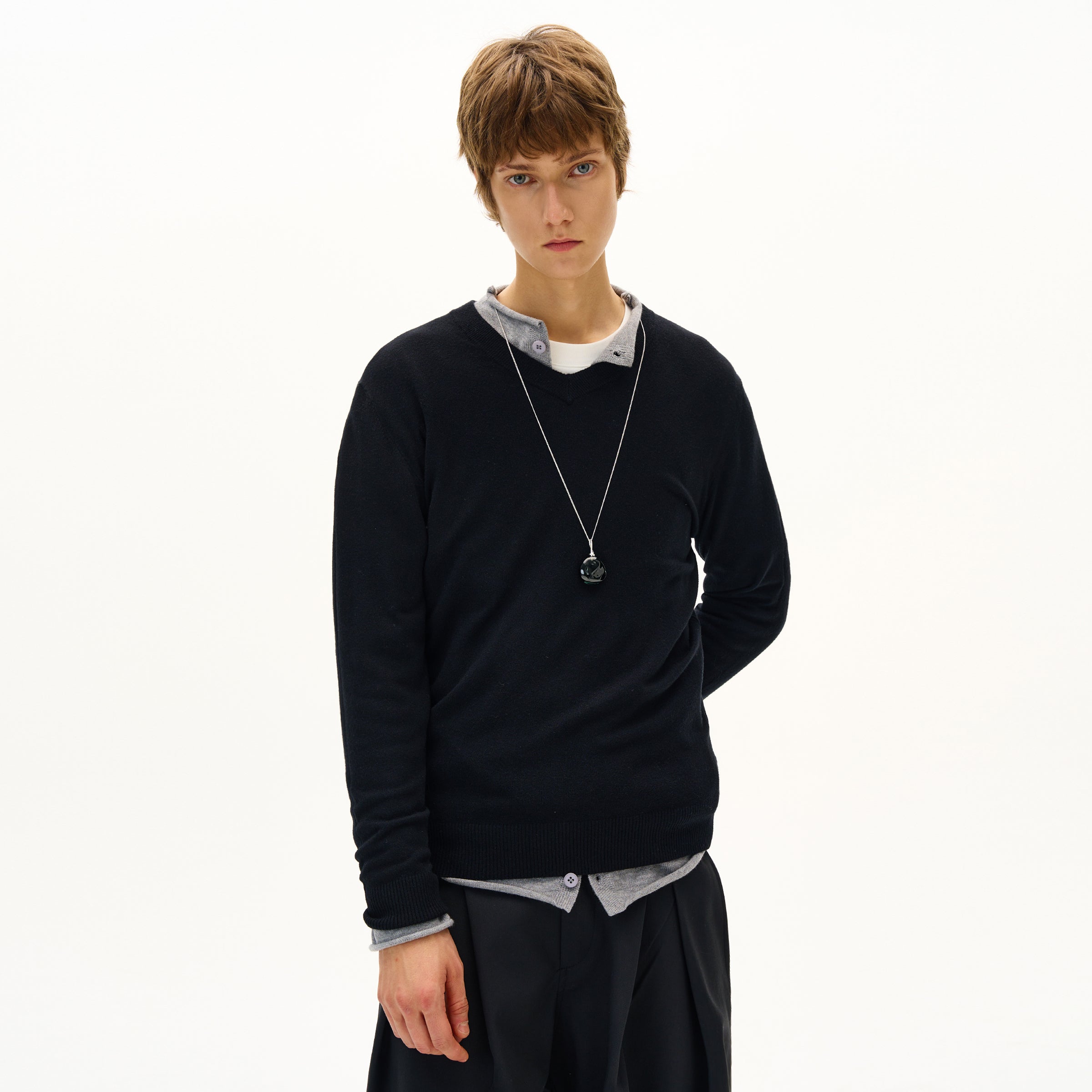 MADWITCH VINTAGE V-NECK WOOL SWEATER #M6662