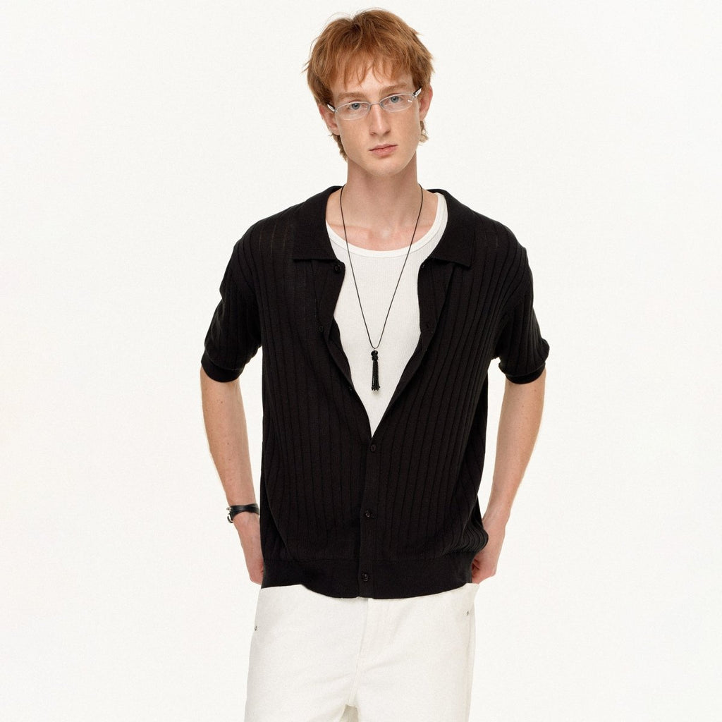 MADWITCH RIBBED POLO RELAXED TEE AB1170 - MadWitch Store