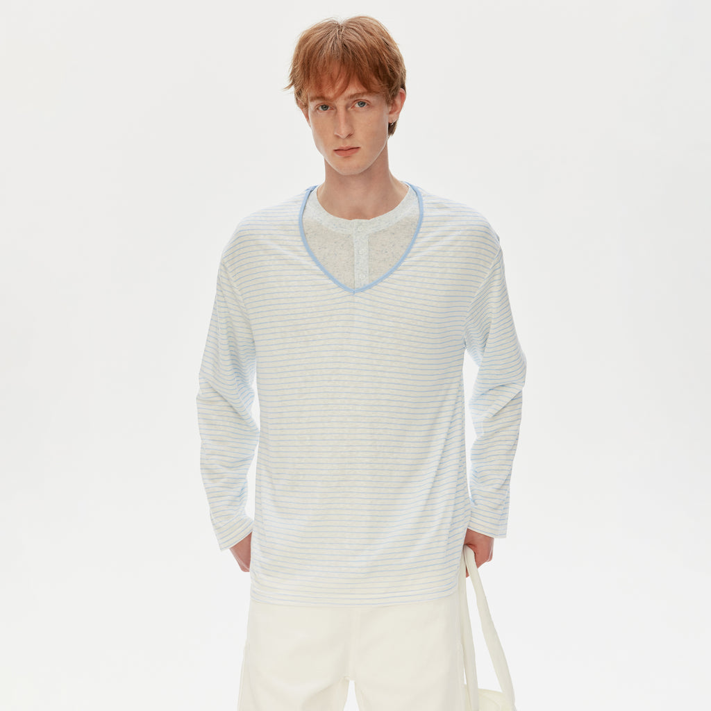 MADWITCH V-NECK LONG TEE #AM2079