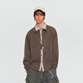 MADWITCH LAYERED BUTTONED COLLAR TEXTURED KNIT SWEATSHIRT #880813