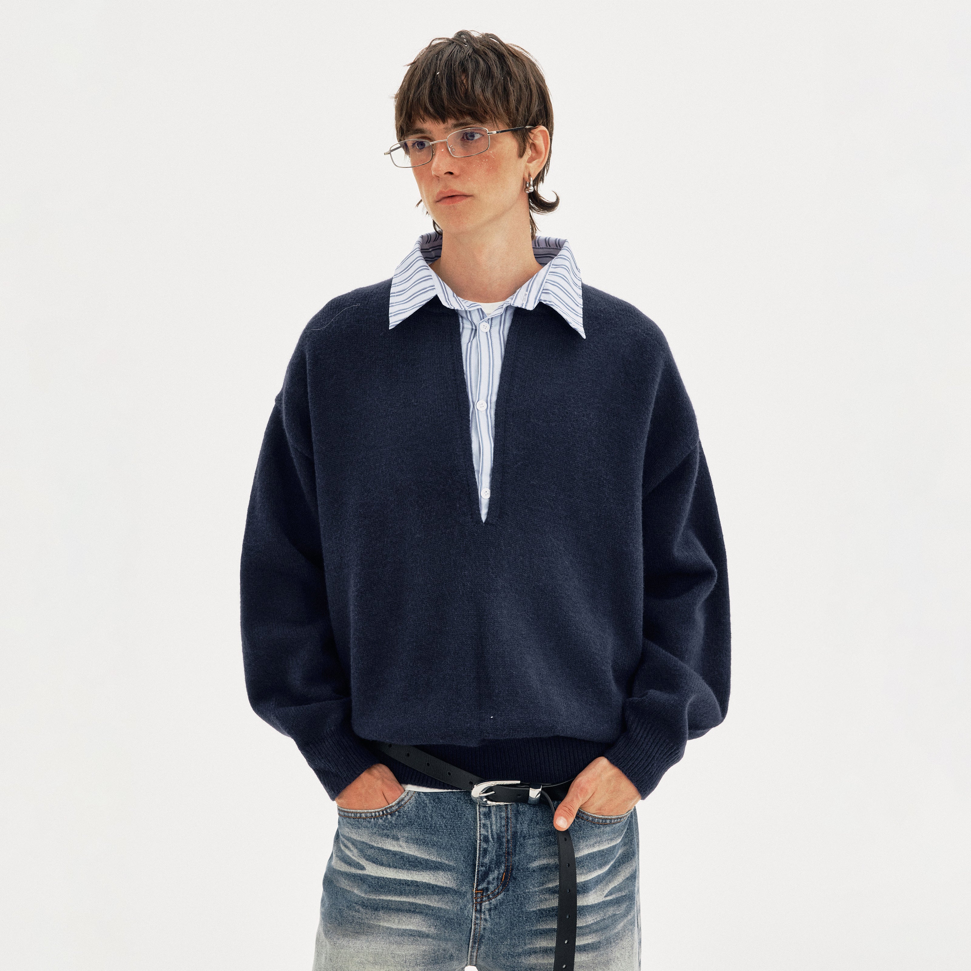 MADWITCH LAYER COLLAR SWEATER #1141