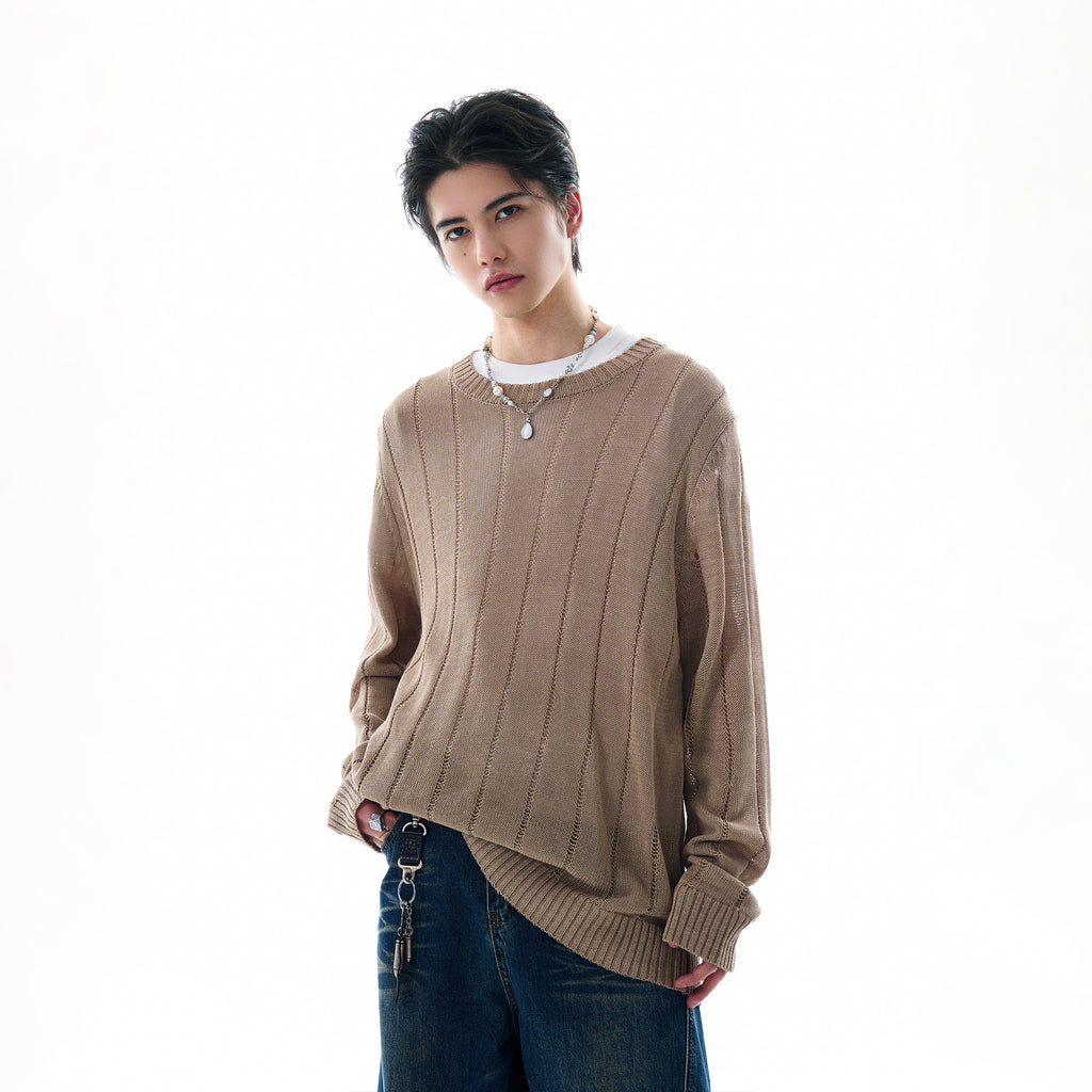 MADWITCH DISTRESSED KNIT SWEATER #81177