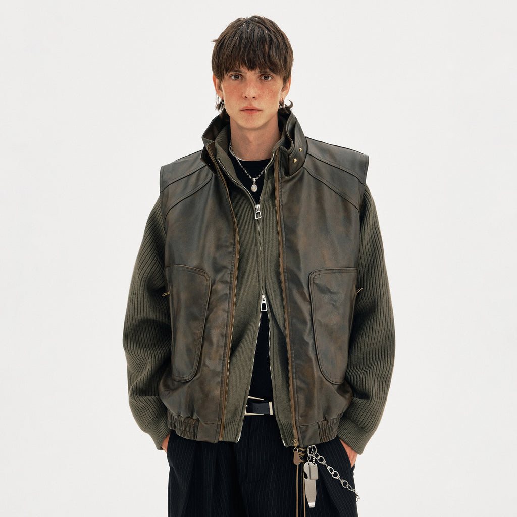 MADWITCH DECON LEATHER VEST #MJ04