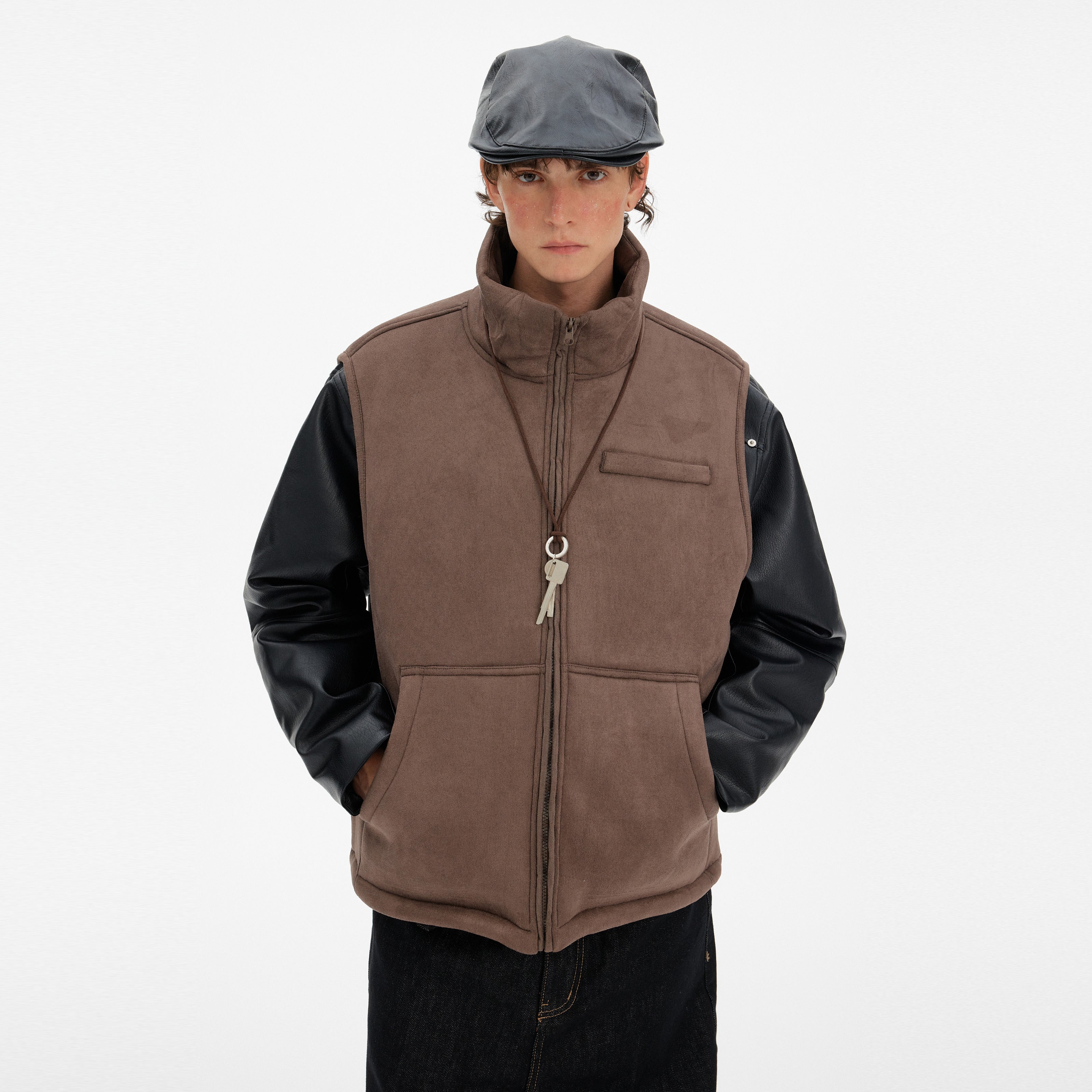 MADWITCH RETRO SUEDE FLEECE VEST #N1720