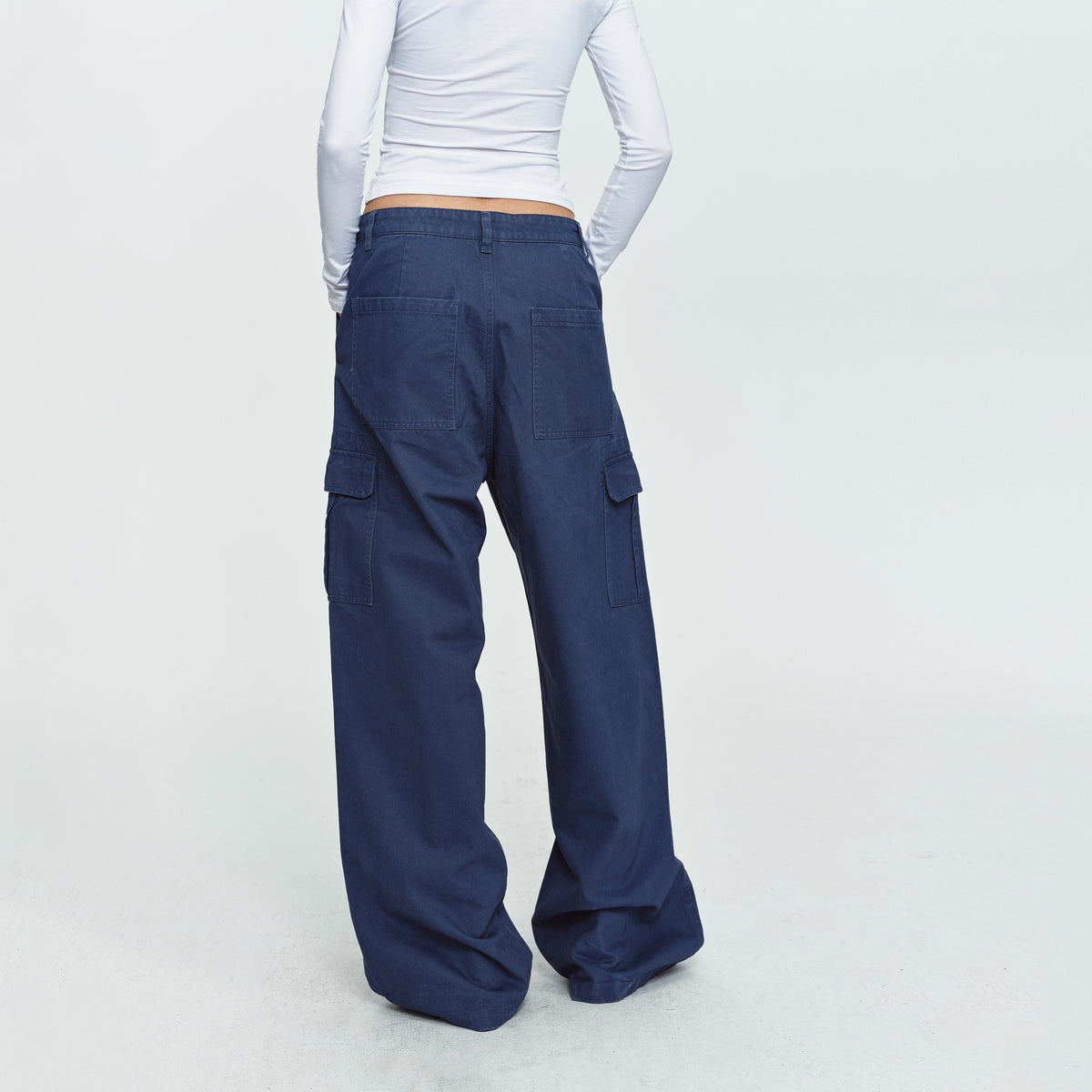 MADWITCH MINIMALIST SIDE-POCKET WIDE-LEG CARGO PANTS #A645