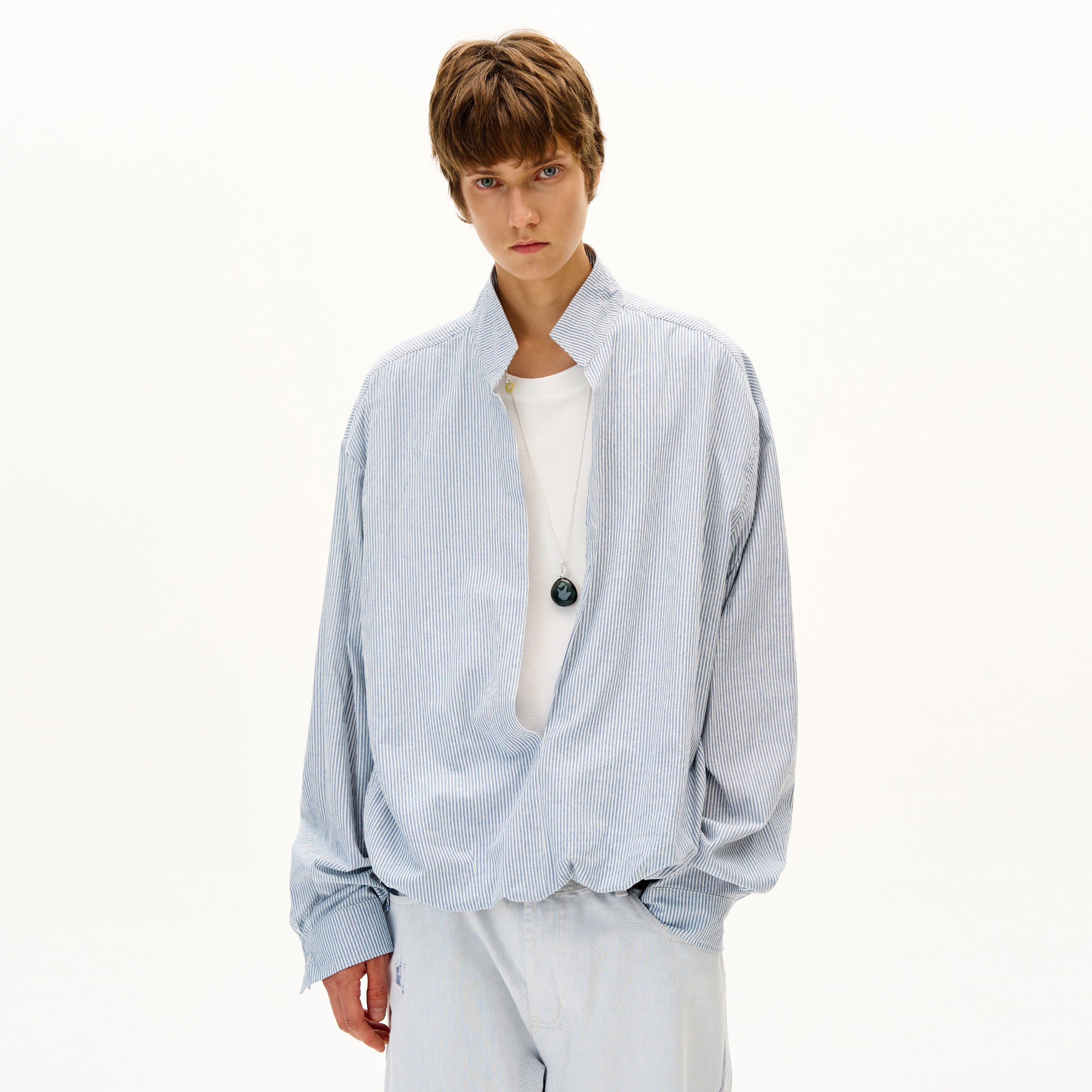 MADWITCH FAUX TWO-PIECE LONG SLEEVE SHIRT #CR608