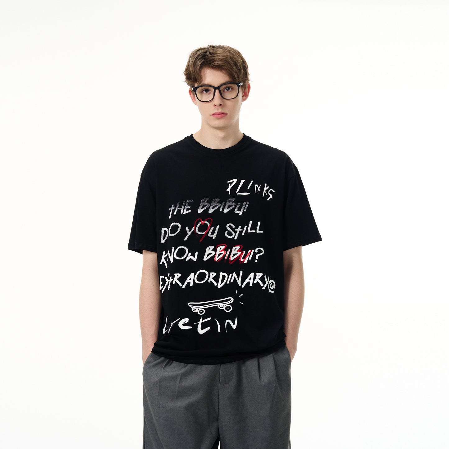 MADWITCH LETTER PRINT T-SHIRT #8038