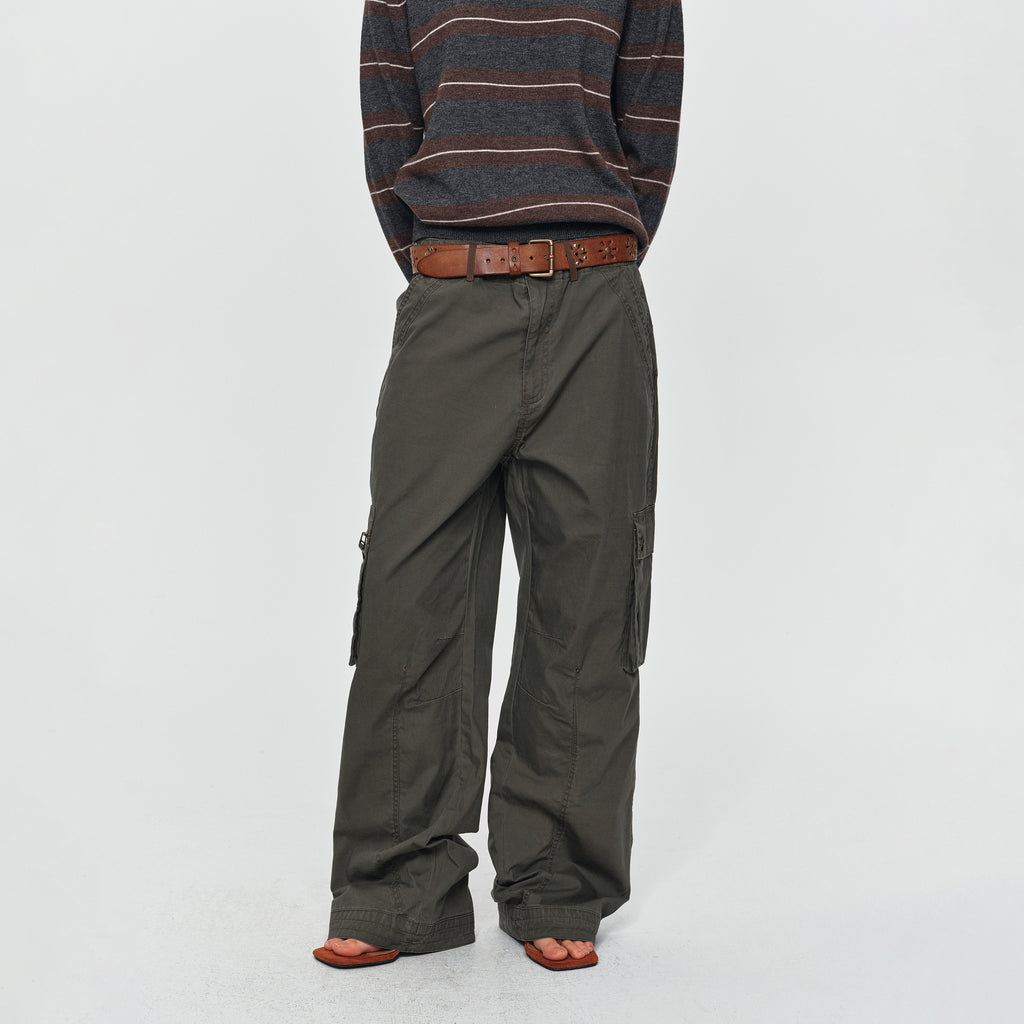 MADWITCH PANELED MULTI-POCKET CARGO PANTS #CK61019
