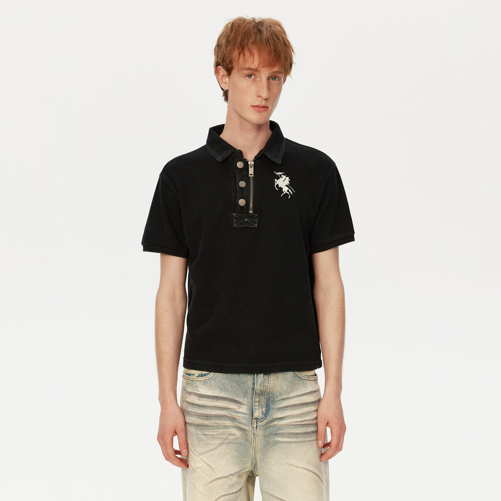 MADWITCH WASHED POLO TEE #AW26013