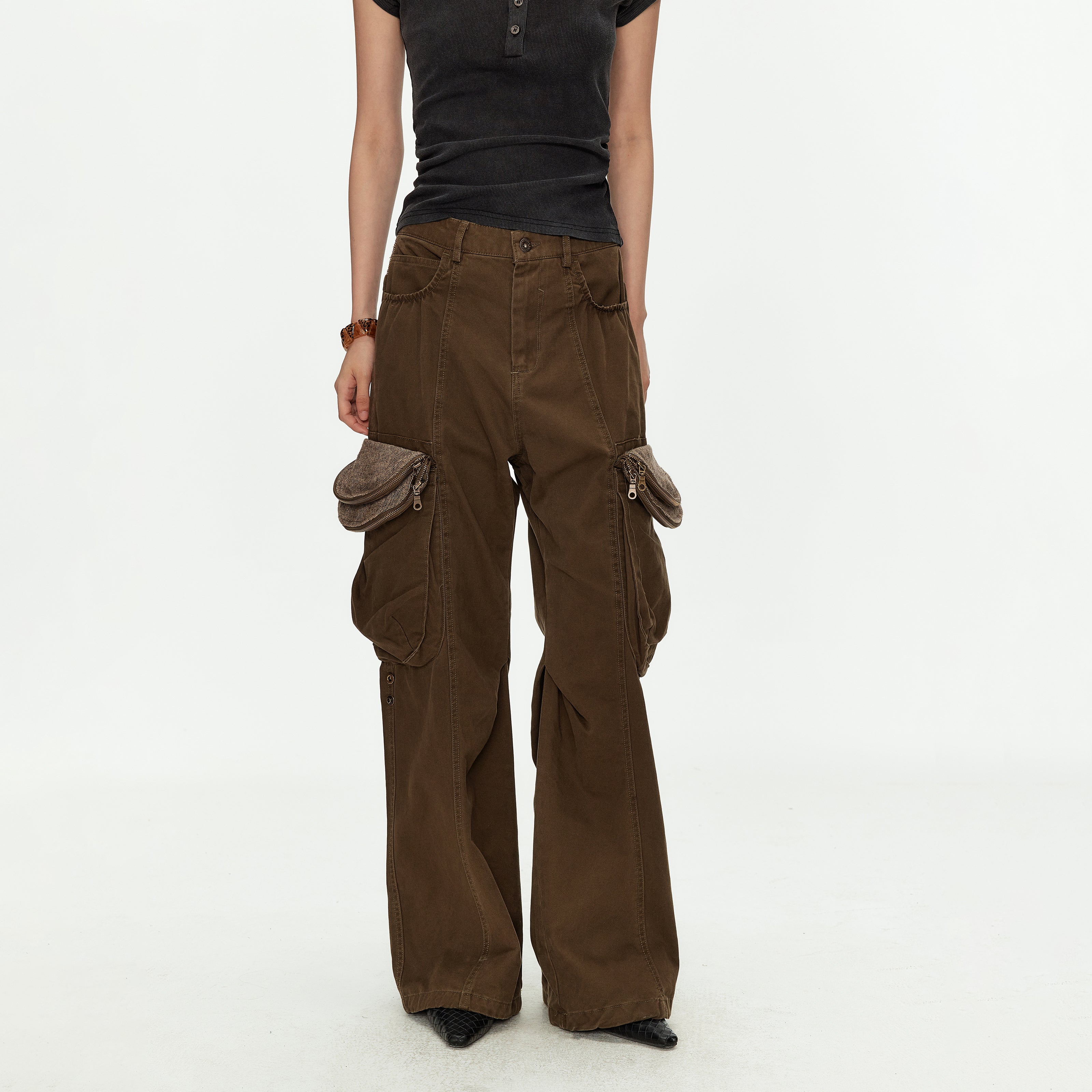 MADWITCH ZIP FLARE CARGO PANTS #CK6997