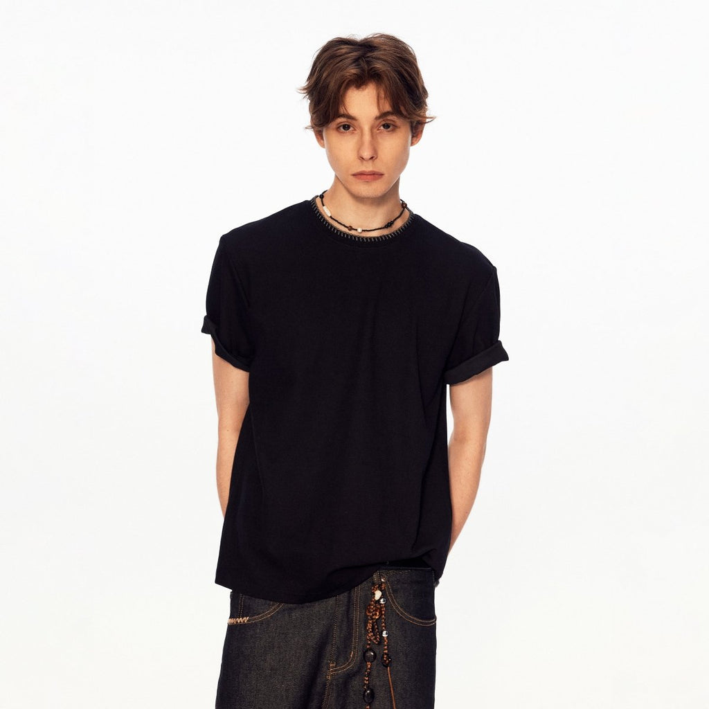 MADWITCH CURVED STITCH KNIT TEE AW26087 - MadWitch Store