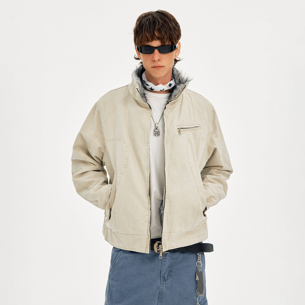 MADWITCH DECONSTRUCTED VINTAGE QUILTED FUR JACKET #AW25163