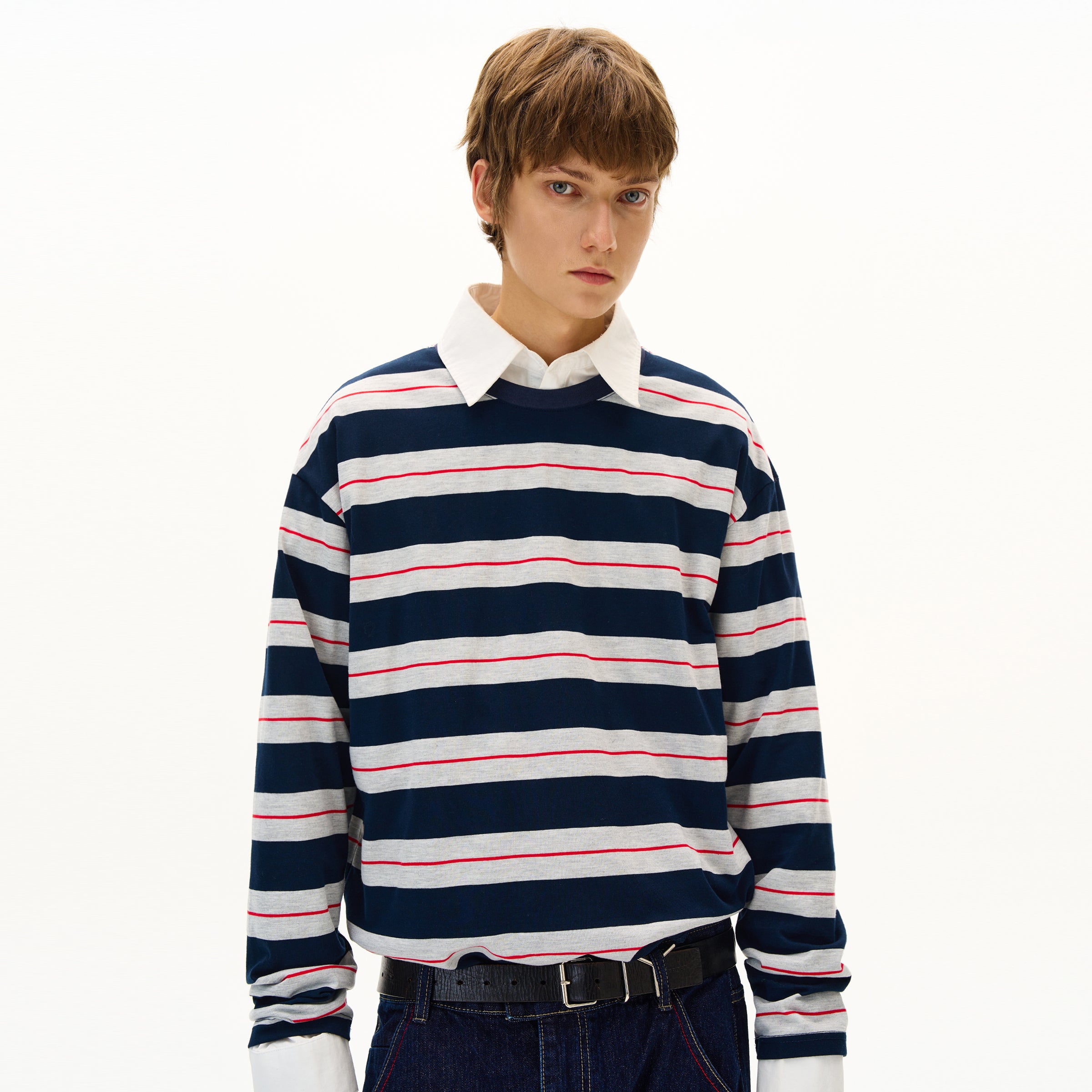 MADWITCH CONTRAST NECKLINE LONG SLEEVE #CR607