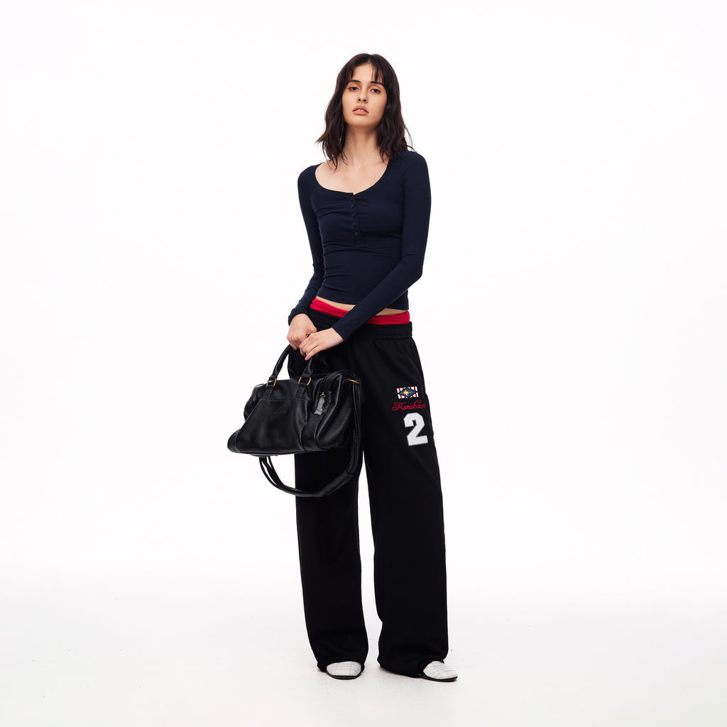 MADWITCH EMBROIDERED WIDE-LEG SWEATPANTS #CK61066