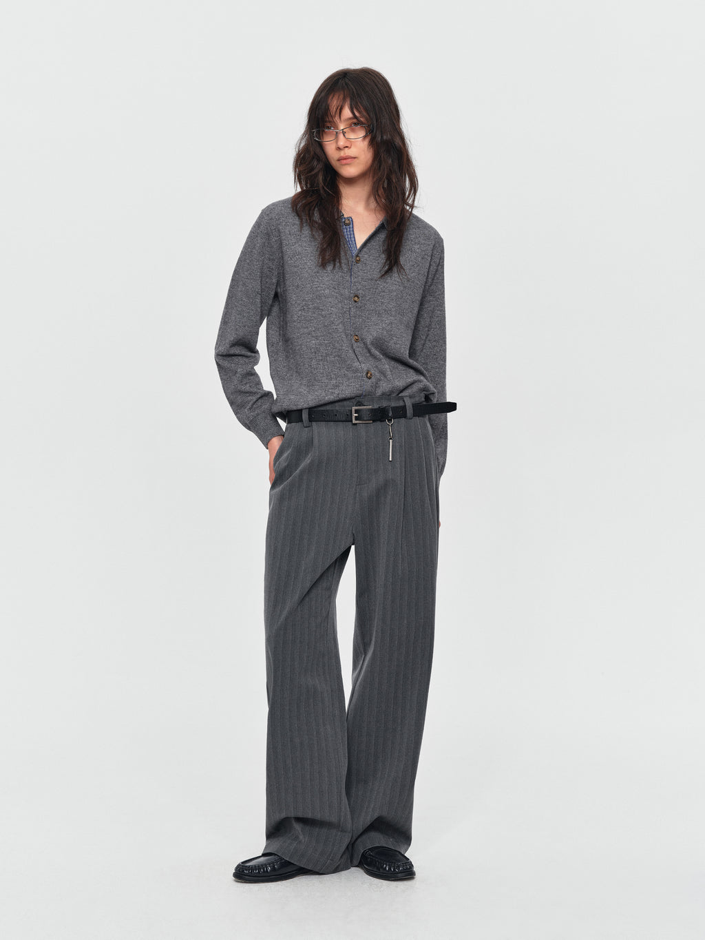 MADWITCH PINSTRIPE WIDE-LEG TROUSERS #AW26125