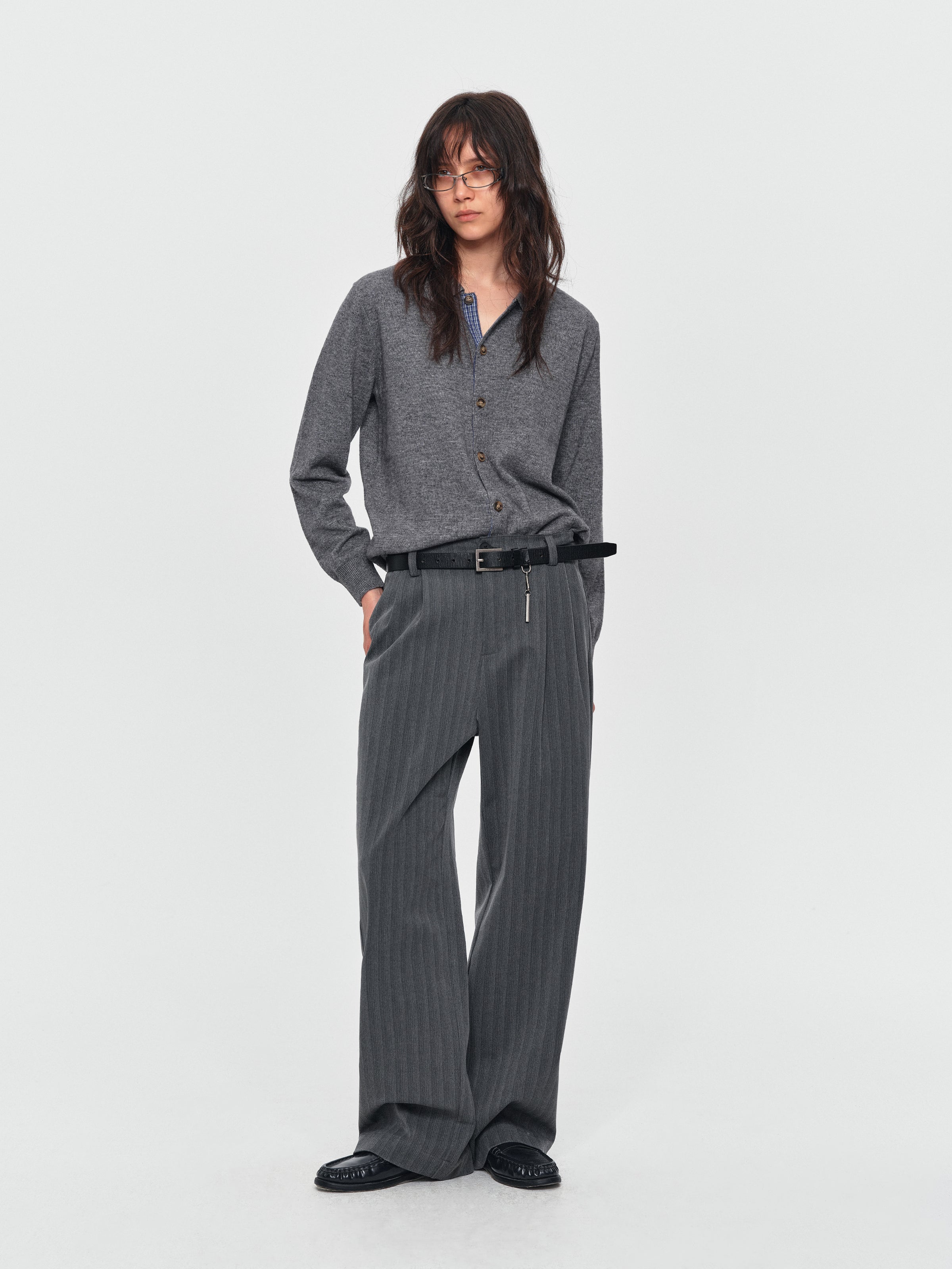 MADWITCH PINSTRIPE WIDE-LEG TROUSERS #AW26125