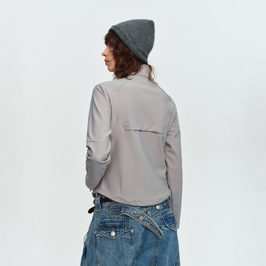 MADWITCH CURVED-HEM CROPPED TRACK JACKET #CX62