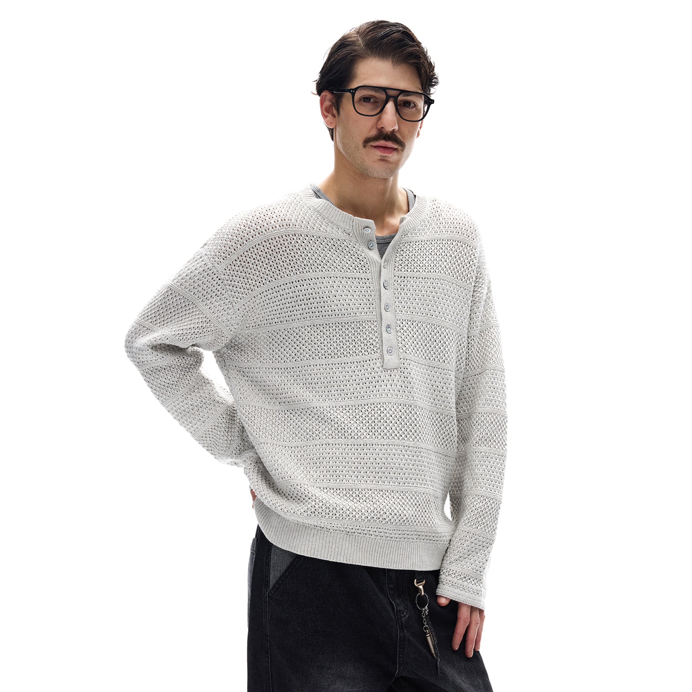 MADWITCH LOOSE HENLEY TOP #68885