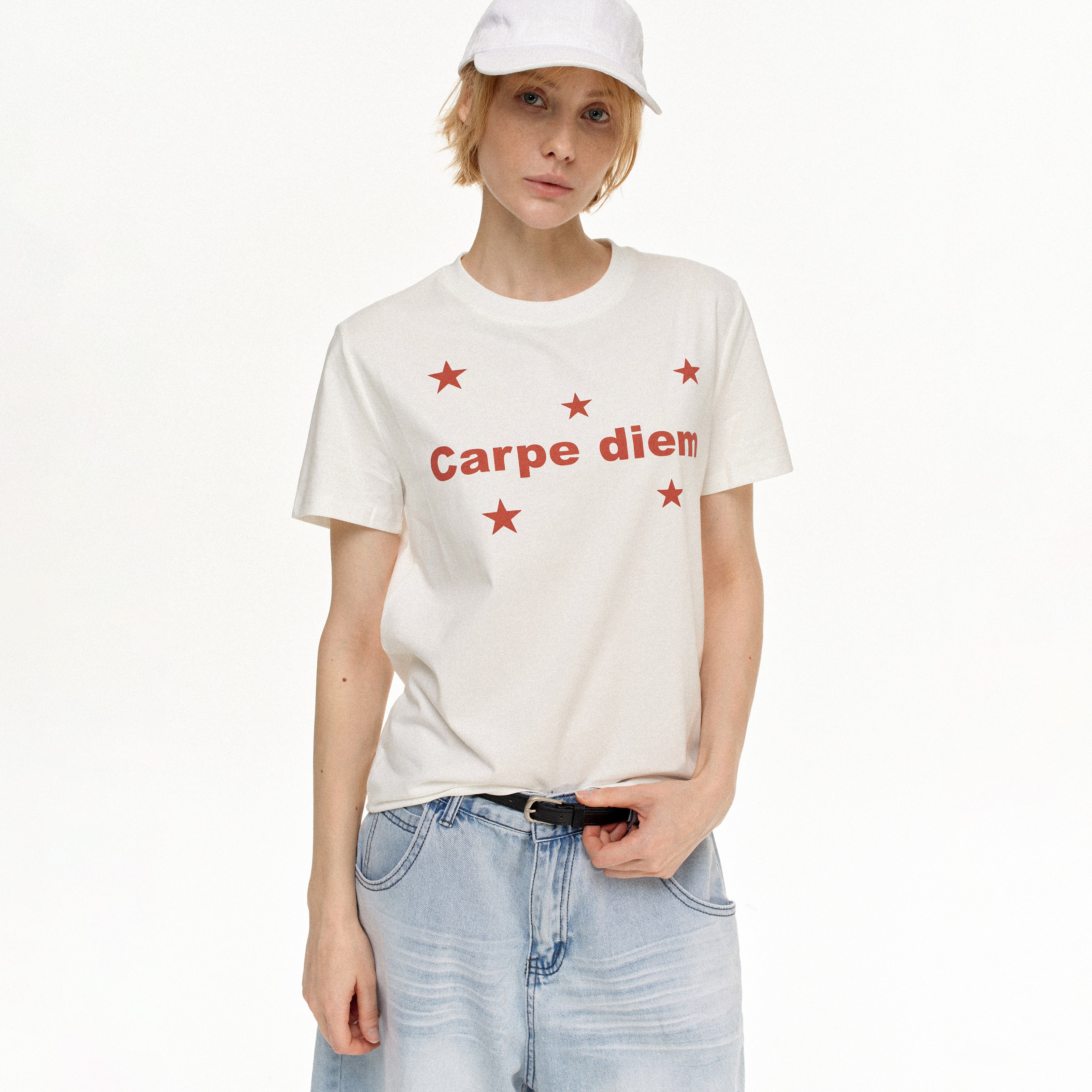 MADWITCH STAR PRINT LOOSE TEE #RT60